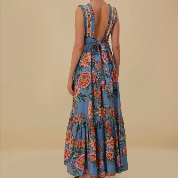 Farm Rio Blue Maxi Dress - Picture 2 of 7